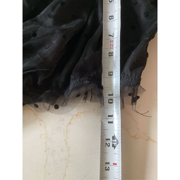 SHEIN Polka Dot Lace Contrast Mesh Crop Top Sz 4X Black - Picture 8 of 8